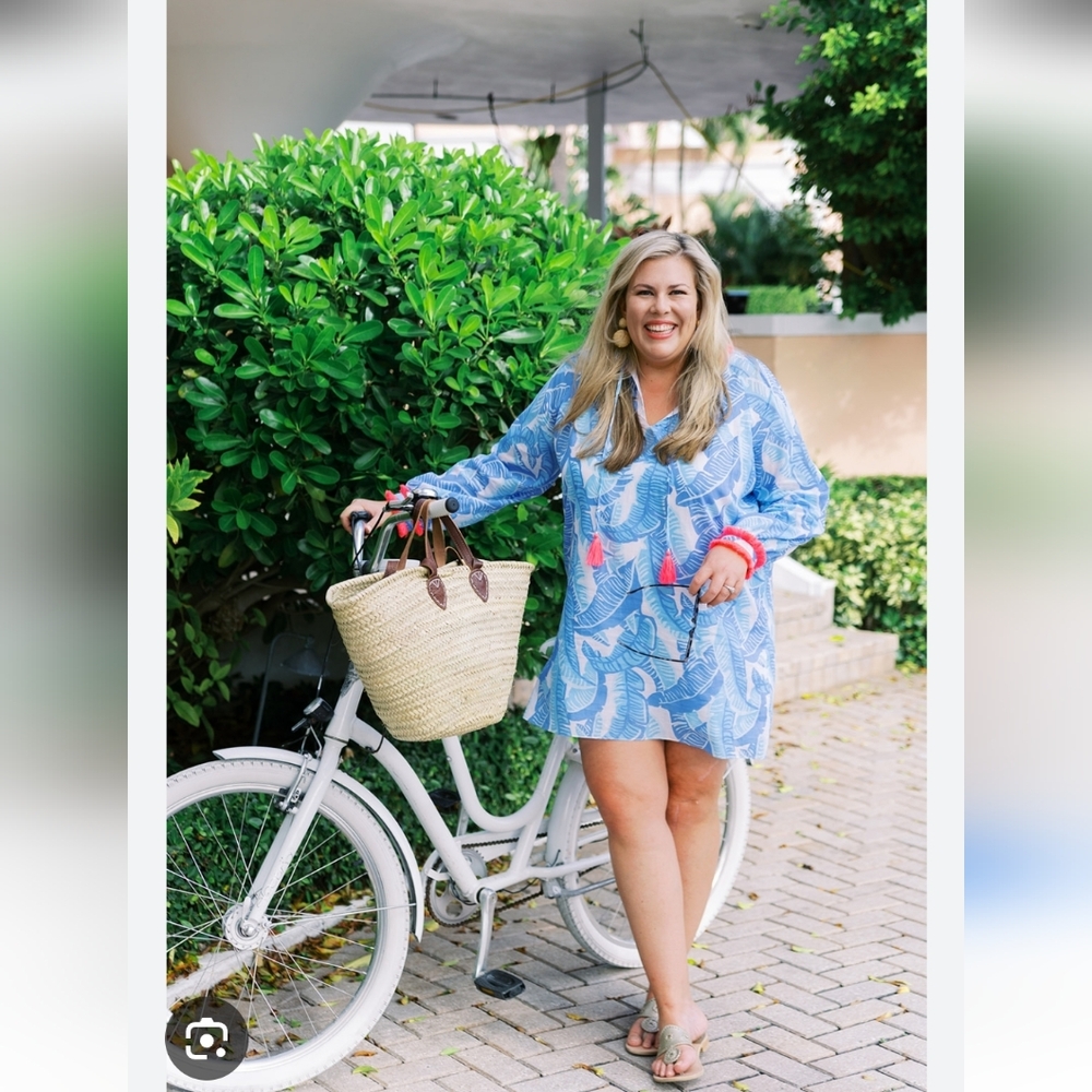 Sail To Sable Dress Blue White Pink Resortwear Women's Small